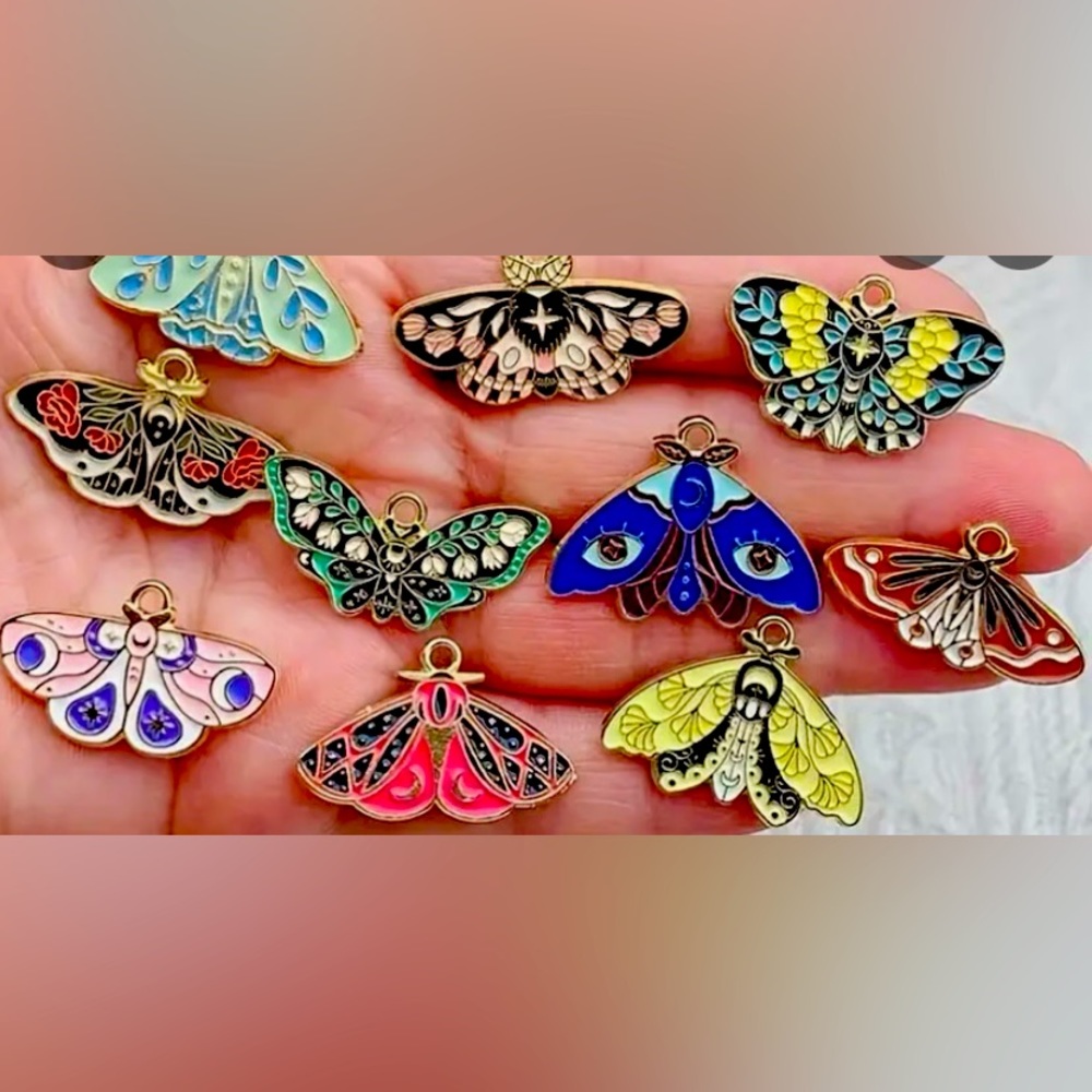 Mix Sun Moon Moth Insect Charms